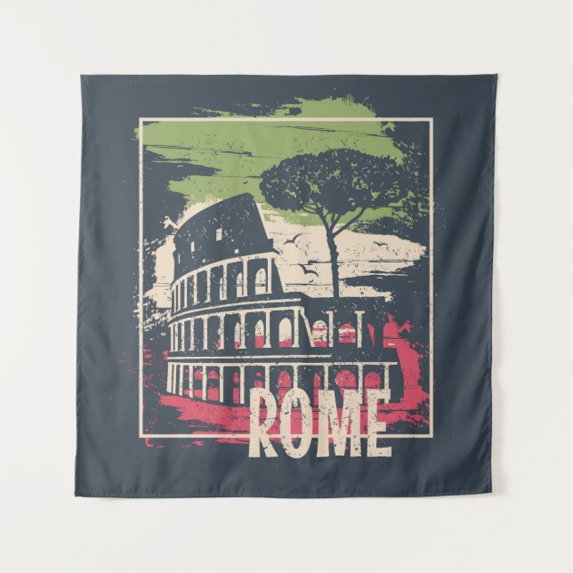 Tapiz Tipografía de Roma: Poster de la Torre Eiffel. (Anverso)