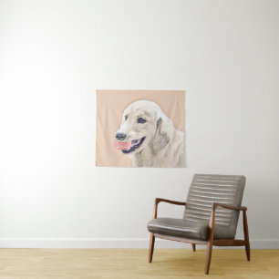 Tapiz Tirador de oro con arte de perro pintado de bolas