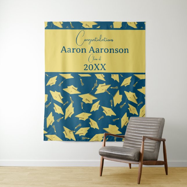 Tapiz Título de graduación Felicitaciones Fiesta Azul y  (In situ)