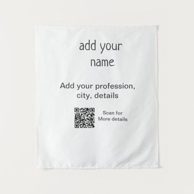 Tapiz Título QR de nombre de texto simple mínimo (Anverso)