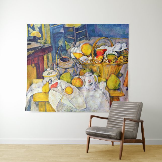 Tapiz Todavía la vida con cesta de frutas, Paul Cezanne (In situ (horizontal))
