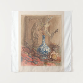 Tapiz Todavía la vida con un jarrón chino y girasol seco