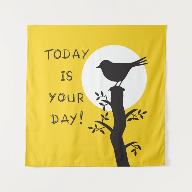 Tapiz Today is your day - inspirational hand drawn quote (Anverso)