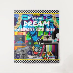 Tapiz Todo fue un Sueño Fondo Retro de Hip Hop con Grafi
