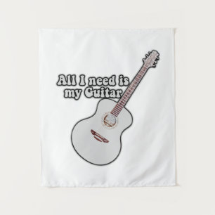 Tapiz Todo lo que necesito es mi guitarra.