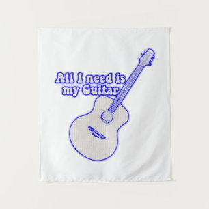 Tapiz Todo lo que necesito es mi guitarra. palabras moti