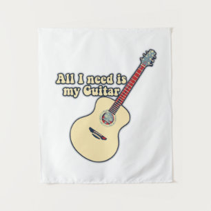 Tapiz Todo lo que necesito es mi guitarra. Palabras posi