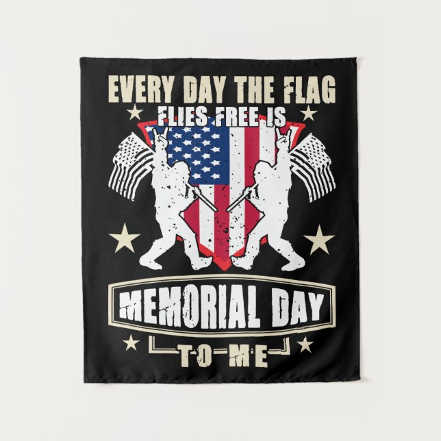 Tapiz Todos los días la bandera vuela libre es día de co (Anverso)