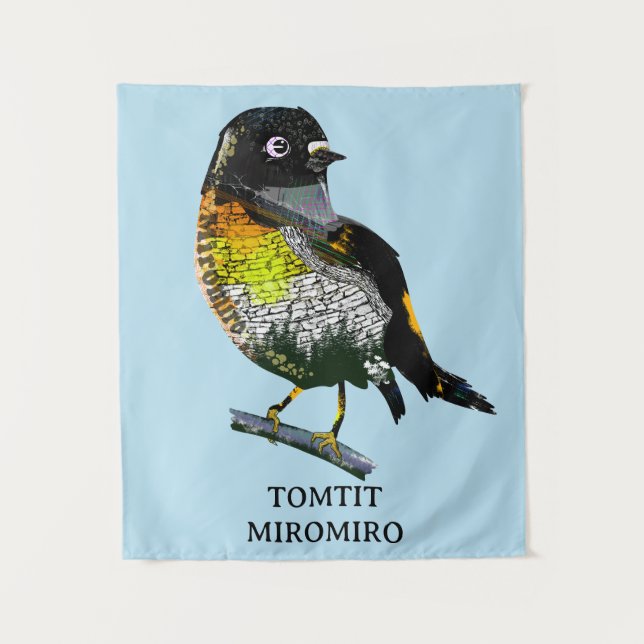 Tapiz Tomtit Miromiro (Anverso)