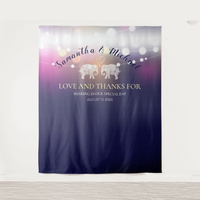 Tapiz TONELADAS DE AMOR/ Luces Nocturnas de Elefante Bod (Anverso)