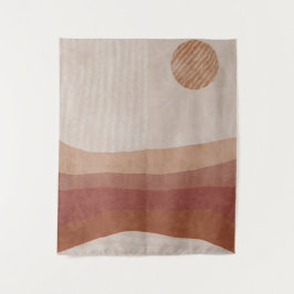 Tapiz Tonos de tierra minimalistas Resumen de arte paisa