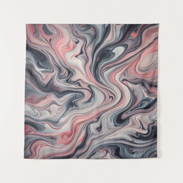 Tapiz Tonos Giratorios de Rosa, Gris y Blanco (Anverso)