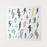 Tornillos relámpagos, conjunto de doodles dibujado
