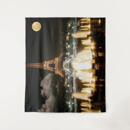 Tapiz Torre Eiffel de noche.