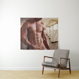 Tapiz Torso de hombre musculoso sin camiseta de Slippery