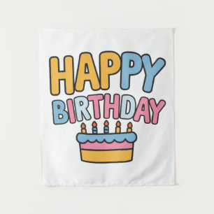 Tapiz Torta de Cumpleaños Feliz