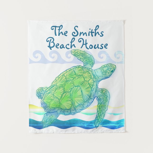 Tapiz Tortuga azul y verde del mar (Anverso)