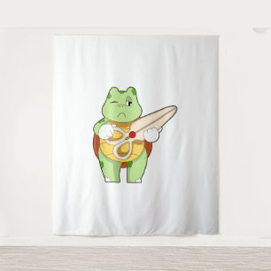 Tapiz Tortuga Como Peluquería Con Tijeras