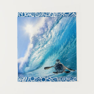 Tapiz tortuga marina Boho wave