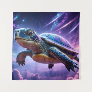 Tapiz Tortuga marina púrpura galáctica