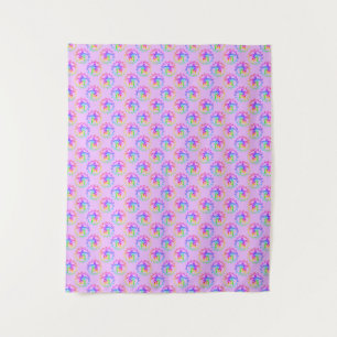 Tapiz Tortuga tribal de tinte Moari Sun Pink