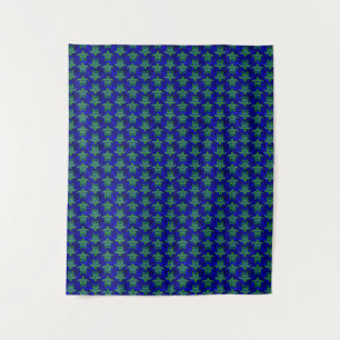 Tapiz Tortugas del Mar Verde Tribal Azul del Océano