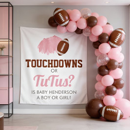Tapiz Touchdowns or Tutus Gender Reveal Backdrop