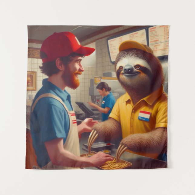Tapiz Trabajador de Sloth Fast Food (Anverso)