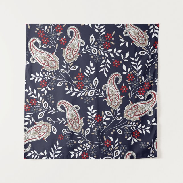 Tapiz traditional Indian paisley pattern (Anverso)