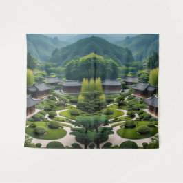 Tapiz "Traer la calma a casa - Vista tradicional de pueb