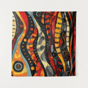 Tapiz Tráfico de arte de patrón tribal africano