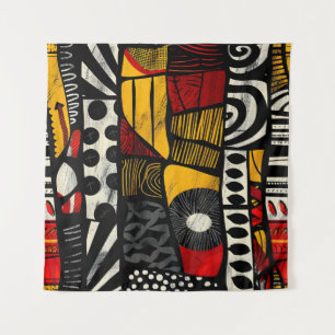 Tapiz Tráfico de arte de patrón tribal africano