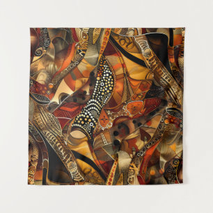 Tapiz Tráfico de arte de patrón tribal africano