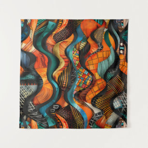 Tapiz Tráfico de arte de patrón tribal africano