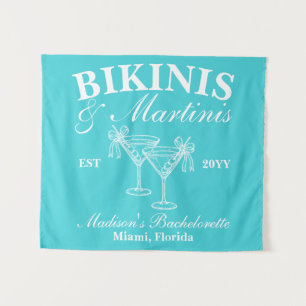Tapiz Trajes de Baño Turquesa Azul y Martinis Despedida