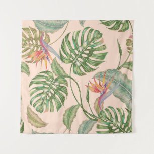 Tapiz Trasero de patrón tropical vintage sin soldadura f