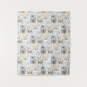 Tapiz Trazado de patrón de búho