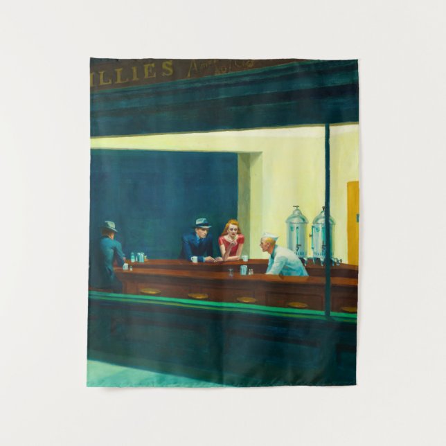 Tapiz Trazos nocturnos, 1942 por Edward Hopper (Anverso)