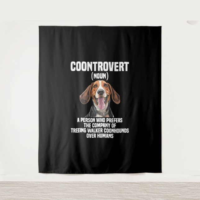 Tapiz Treeing Walker Coonhound Lover Dog Coontrovert (Anverso)