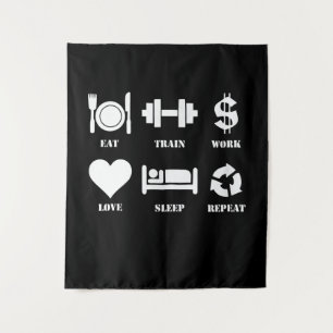 Tapiz Tren de Comer Trabajo Amor Dormir Gimnasio Motivac