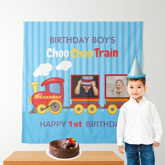 Tapiz Tren de Juguete Cumpleaños Niño Azul (Subido por el creador)