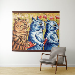 Tapiz Tres gatos cantando por Louis Wain