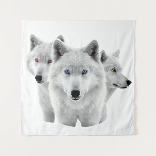 Tapiz Tres lobos blancos (Anverso)