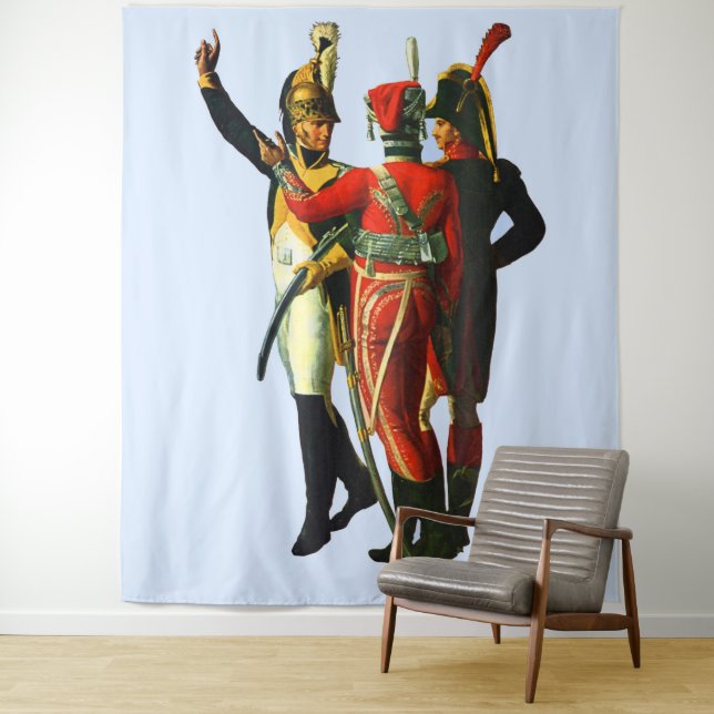 Tapiz tres soldados franceses alrededor de 1800 (In situ)