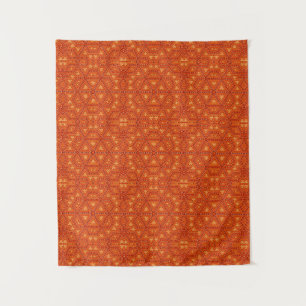 Tapiz Trian naranja kaleidoscopio abstracto de mosaico s