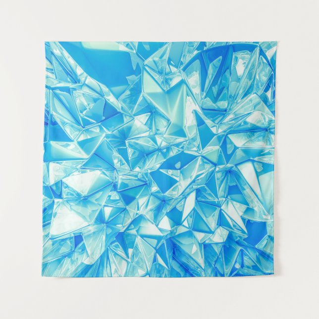 Tapiz Triángulo de cristal, fondo 3D representado. (Anverso)