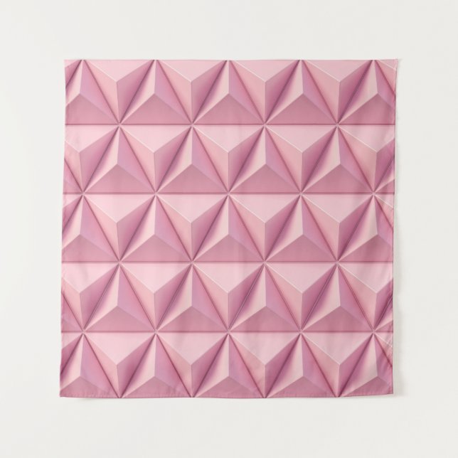 Tapiz Triángulos geométricos 3D: fondo minimalista. (Anverso)