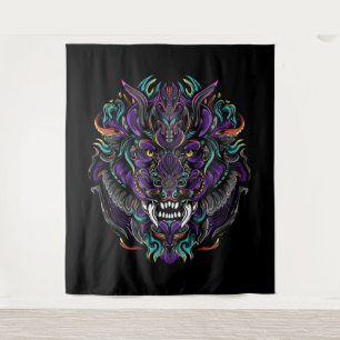Tapiz Tribal Lion Skull