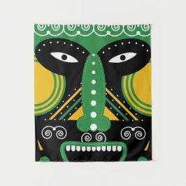 Tapiz Tribal ritual verde