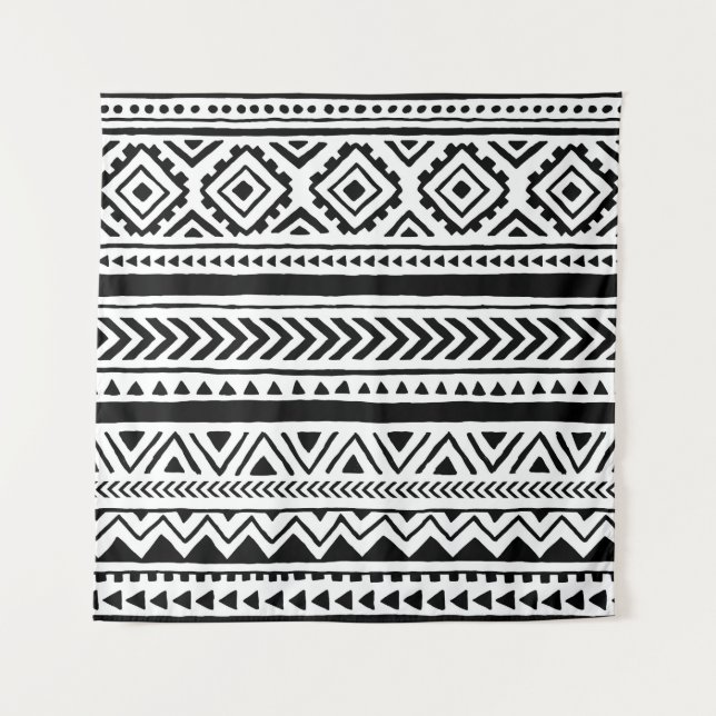 Tapiz Tribus étnicas: Patrón hecho a mano (Anverso)